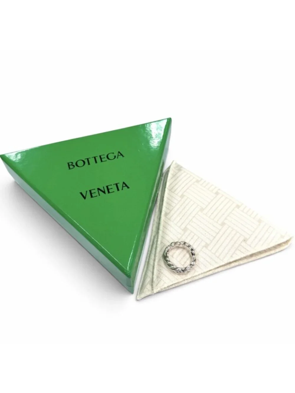 Bottega Veneta Intrecciato Ring Silver